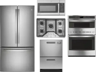 5 Piece Package Includes Refrigerator, Cooktop, Wall Oven, Microwave And Dishwasher